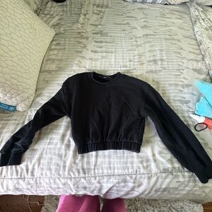 Zara black cropped Long sleeve sweatshirt